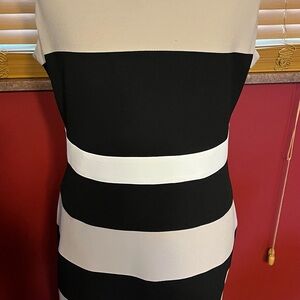 Tommy Hilfiger Black and White Strapless Dress